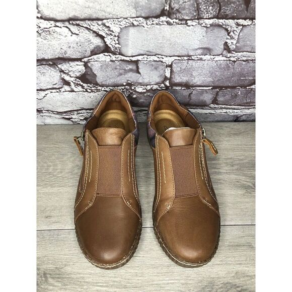 Clarks Collection Caroline Cove Brown Leather Zip Comfort Shoes Women 7.5M US/38 - Picture 10 of 16